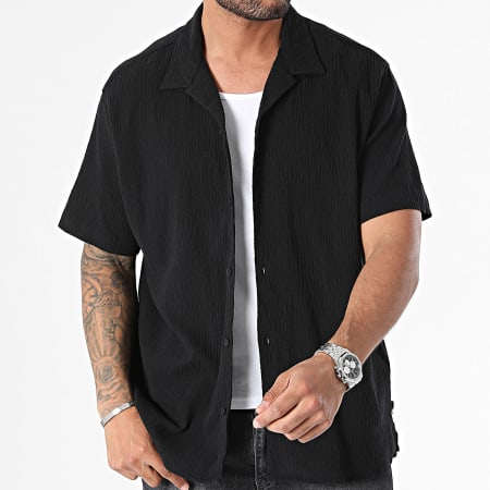 Jack And Jones - Overhemd met korte mouwen Luke Crinkle Zwart