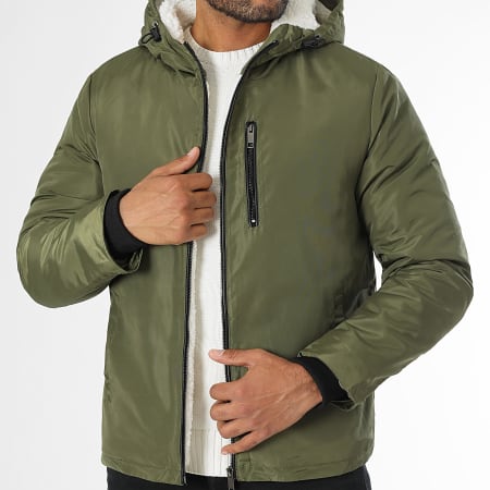 LBO - Chaqueta con Capucha Interior Sherpa 1341 Verde Caqui