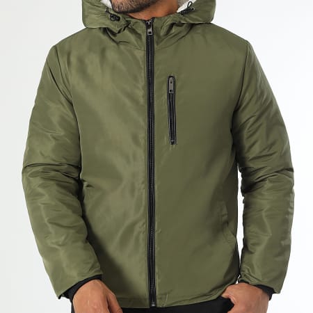 LBO - Chaqueta con Capucha Interior Sherpa 1341 Verde Caqui