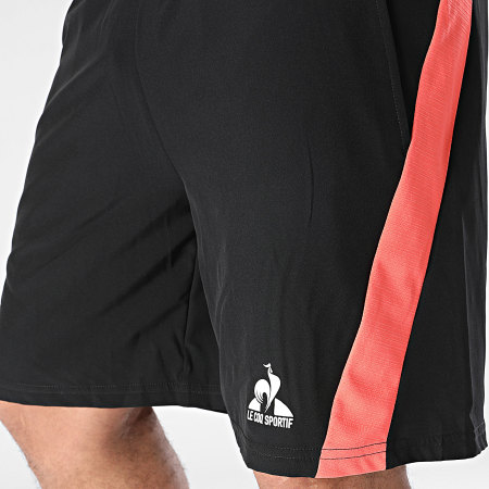 Le Coq Sportif - Pantaloncini da jogging per l'allenamento 2410224 Nero Arancione