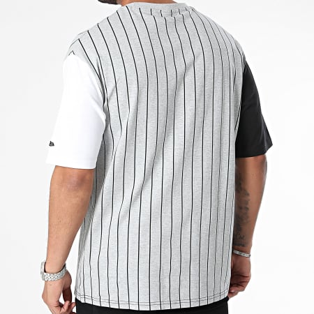 New Era - Camiseta a rayas Brooklyn Nets Negro Gris