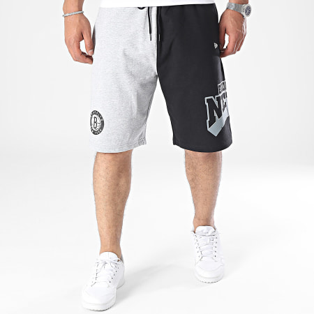 New Era - NBA grafische Brooklyn Nets Joggingshort 60502665 Zwart Heather Grijs