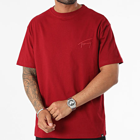 Tommy Jeans - Camiseta Regular Firma 7994 Burdeos