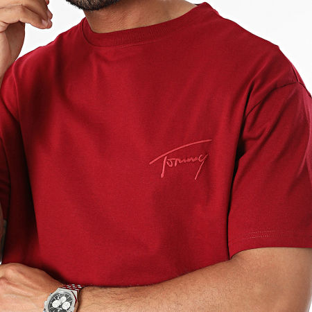 Tommy Jeans - Camiseta Regular Firma 7994 Burdeos