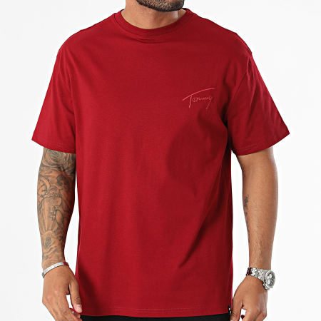 Tommy Jeans - Camicia Tee Regular Signature 7994 Bordeaux