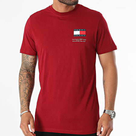 Tommy Jeans - Tee Shirt Slim Essential Flag 8263 Bordeaux