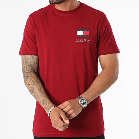 Tommy Jeans - Essentiële vlag Slim T-shirt 8263 Bordeaux