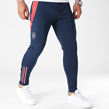 Adidas Sportswear - Pantaloni da jogging a bande del Manchester United IT2012 blu navy