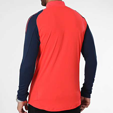 Adidas Sportswear - Tee Shirt Manches Longue A Bandes Manchester United IT4240 Orange Bleu Marine