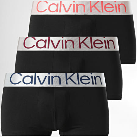 Calvin Klein - Set van 3 Reconsidered Steel Boxerslips NB3074A Zwart Zilver