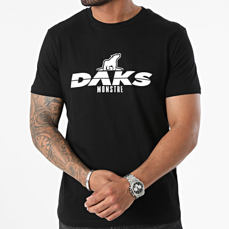 DAKS - Maglietta con logo bianco e nero