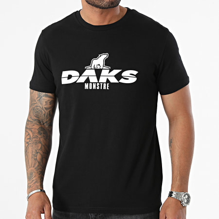 DAKS - Maglietta con logo bianco e nero