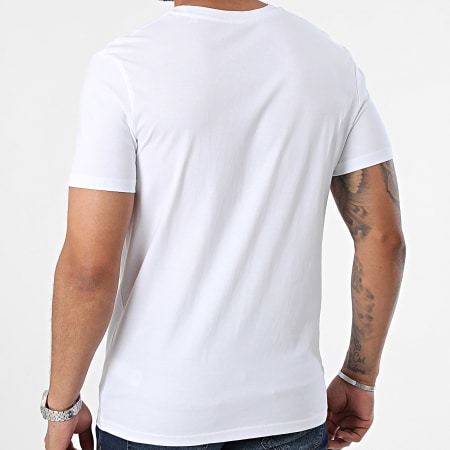 DAKS - Tee Shirt Logo Blanc Bleu Clair