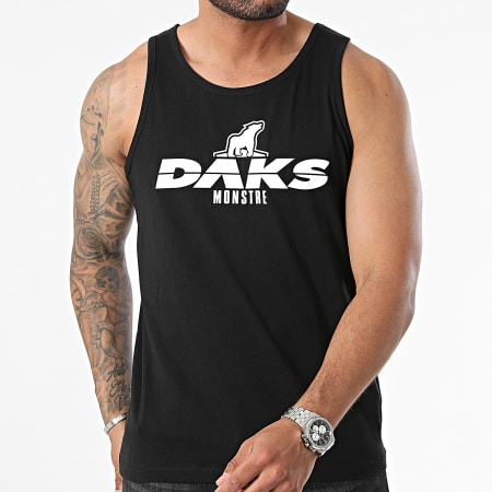 DAKS - Canotta con logo bianco e nero