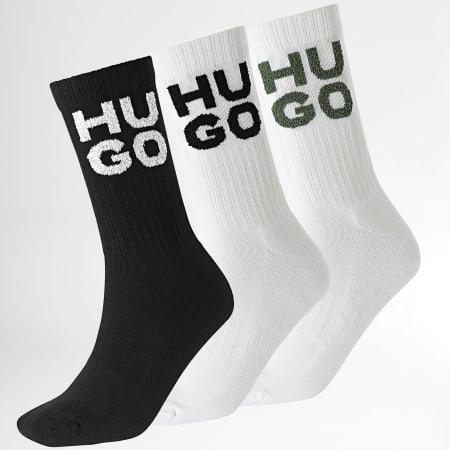 HUGO - Lot De 3 Paires De Chaussettes 50518606 Noir Blanc Vert