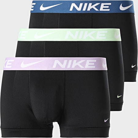 Nike - Dri-Fit Essential Micro KE1156 Negro Verde claro Morado Azul marino Boxer Juego de 3