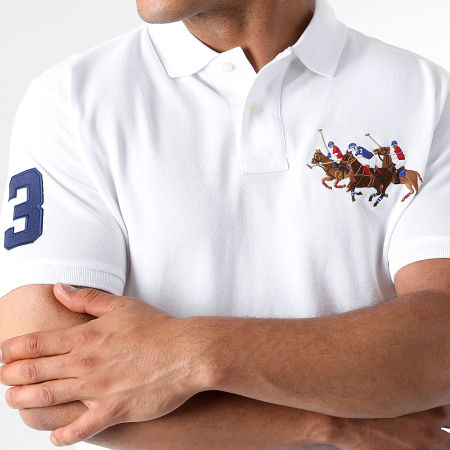 Polo Ralph Lauren - Polo Manches Courtes Triple Pony Fleece Blanc