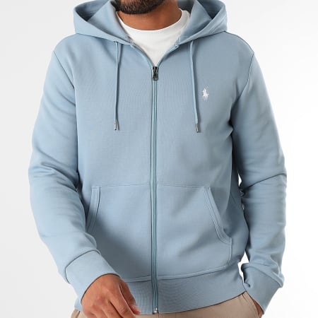 Polo Ralph Lauren - Originele Player Hooded Zip Sweat Top Lichtblauw