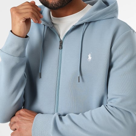 Polo Ralph Lauren - Sweat Zippé Capuche Original Player Bleu Clair