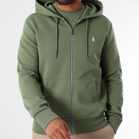 Polo Ralph Lauren - Sweat Zippé Capuche Original Player Vert Kaki