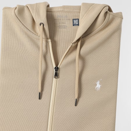 Polo Ralph Lauren - Originele Player Hooded Zip Sweat Top Donker Beige