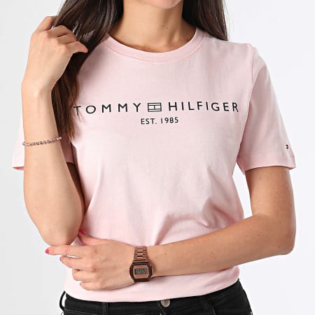 Tommy Hilfiger - Camiseta Mujer Corp Logo 0276 Rosa