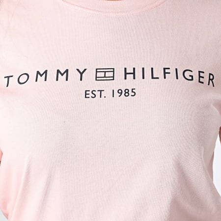 Tommy Hilfiger - Camiseta Mujer Corp Logo 0276 Rosa