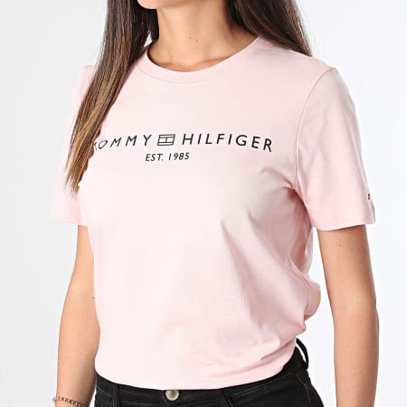 Tommy Hilfiger - Maglietta donna Corp Logo 0276 Rosa