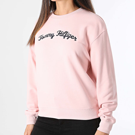 Tommy Hilfiger - Dames Crewneck Sweatshirt Reg Script 2615 Roze