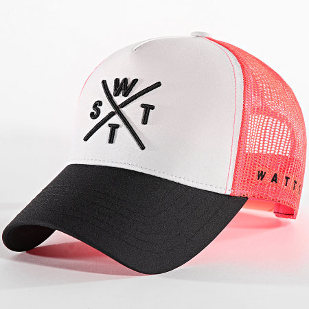 Watts - Trucker Tribe Cap Negro Blanco Rojo Fluo