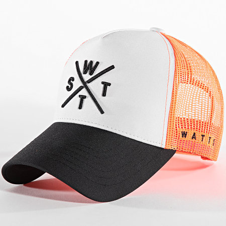 Watts - Trucker Tribe Cap Zwart Wit Oranje Fluo