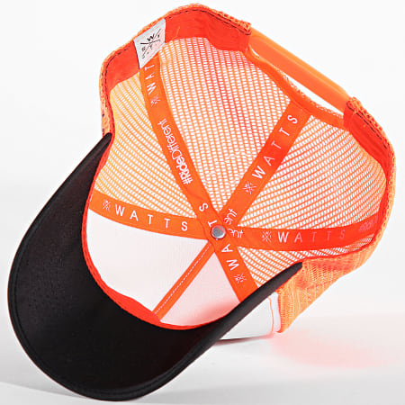 Watts - Trucker Tribe Cap Zwart Wit Oranje Fluo