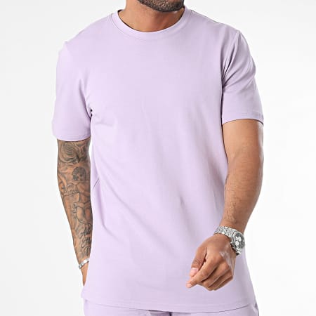 Black Industry - Ensemble Tee Shirt Oversize Et Short Jogging Violet Clair