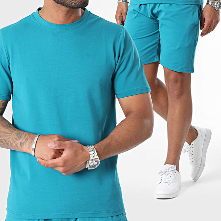 Black Industry - Set van oversized T-shirt en eendenblauwe joggingshort