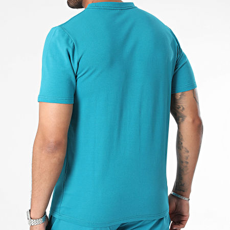 Black Industry - Ensemble Tee Shirt Oversize Et Short Jogging Bleu Canard