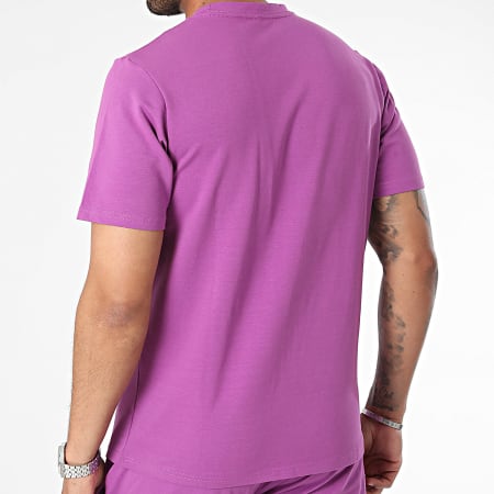 Black Industry - Conjunto de camiseta oversize y pantalón corto jogging morado