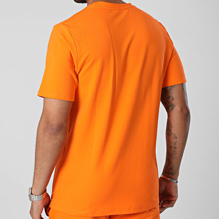 Black Industry - Conjunto de camiseta oversize y pantalón corto naranja