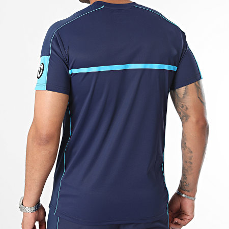 Comme Des Loups - Conjunto de camiseta Run azul marino y pantalón corto de jogging