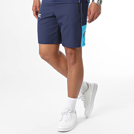 Comme Des Loups - Conjunto de camiseta Run azul marino y pantalón corto de jogging