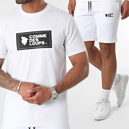 Comme Des Loups - Conjunto de camiseta blanca y pantalón corto de chándal Genova