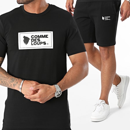 Comme Des Loups - Conjunto de camiseta y pantalón corto Genova negro