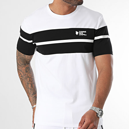 Comme Des Loups - Conjunto de camiseta y pantalón corto Wimbledon Rivière Blanco Negro