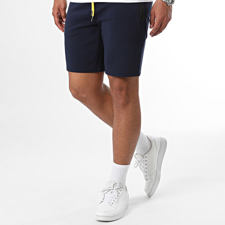 Comme Des Loups - Wimbledon Rivière Wit marine T-shirt en joggingshortset