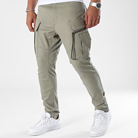 G-Star - PKT 3D Skinny Cargo Broek met Ritssluiting D24307-C105 Licht Kaki Groen