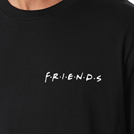 Friends - Tee Shirt Oversize Large But First Coffee Back Noir