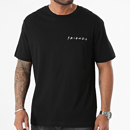 Friends - Tee Shirt Oversize Large But First Coffee Back Noir