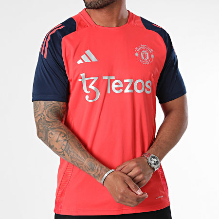 Adidas Sportswear - Maglietta Manchester United IT2011 Rosso Argento