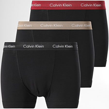 Calvin Klein - Juego de 3 bóxers Trunk U2662G Negro