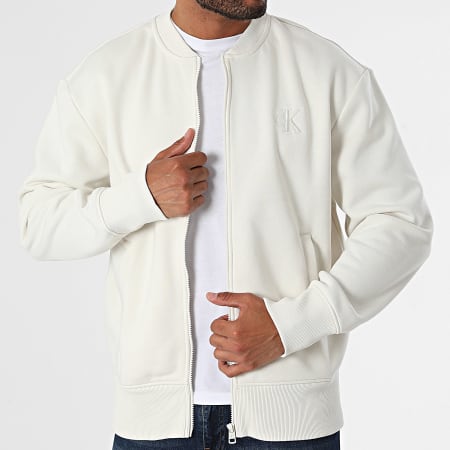 Calvin Klein - 5915 Sudadera blanca con cremallera