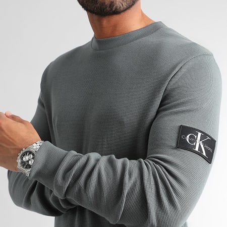 Calvin Klein - Ronde hals Sweat 3485 Kaki Groen